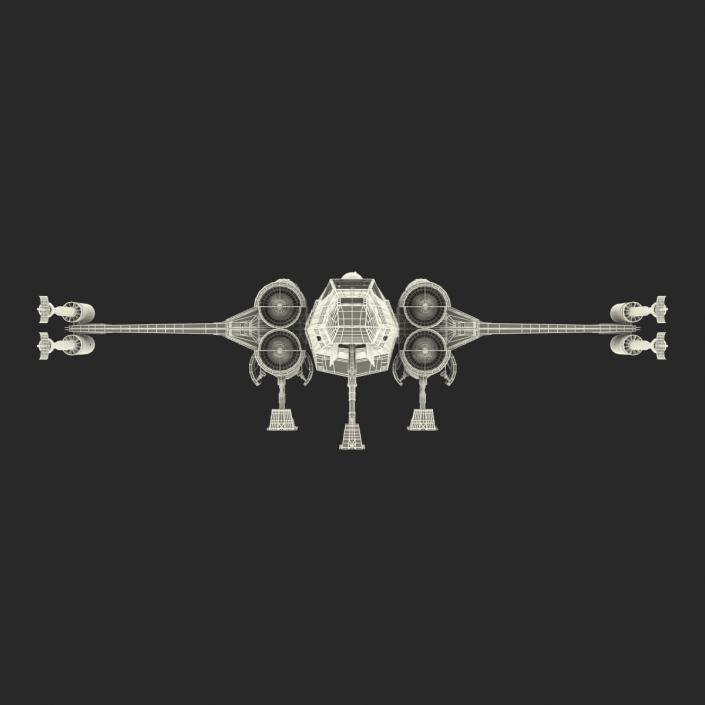 3D Star Wars X-Wing Starfighter and R2D2 Red 2 model