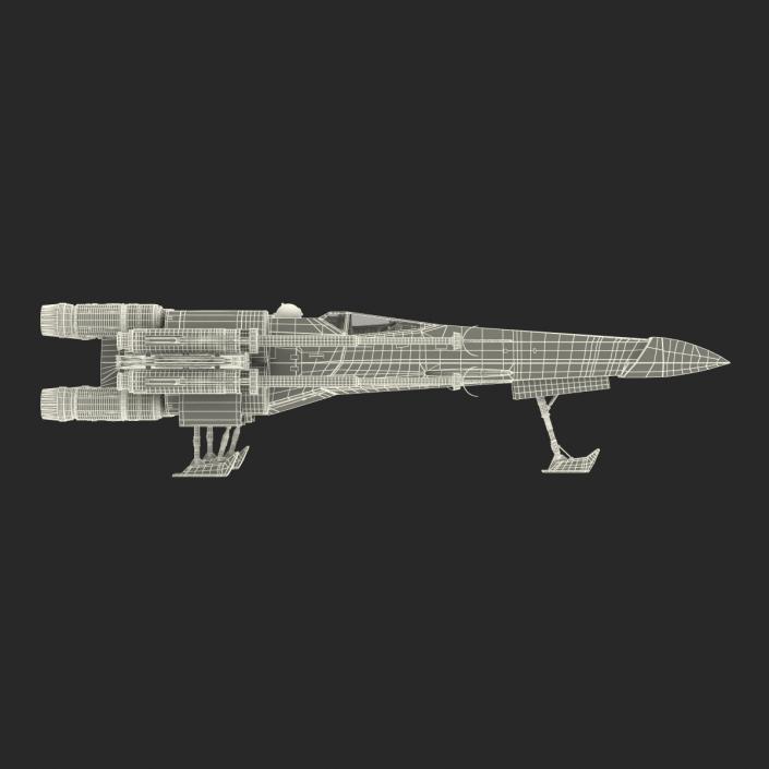 3D Star Wars X-Wing Starfighter and R2D2 Red 2 model