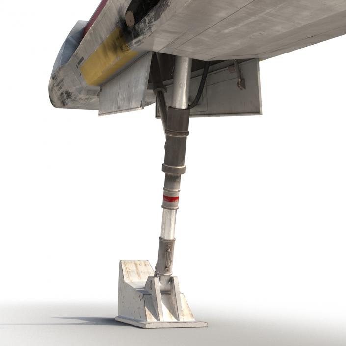 3D Star Wars X-Wing Starfighter and R2D2 Rigged Red model