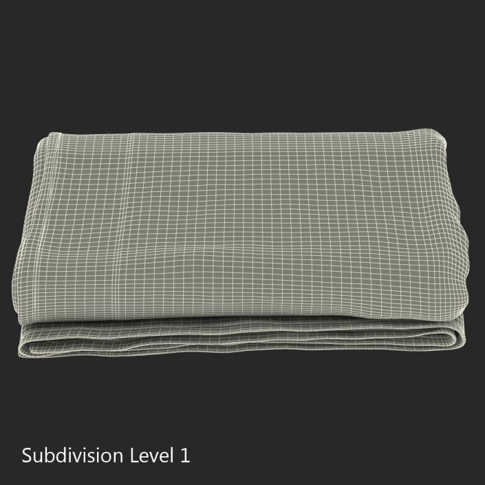 Towel Blue with Fur 3D model