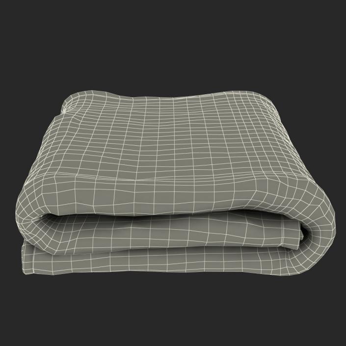 Towel Blue with Fur 3D model