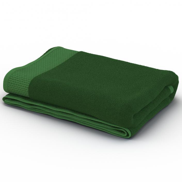 3D model Towel Green with Fur