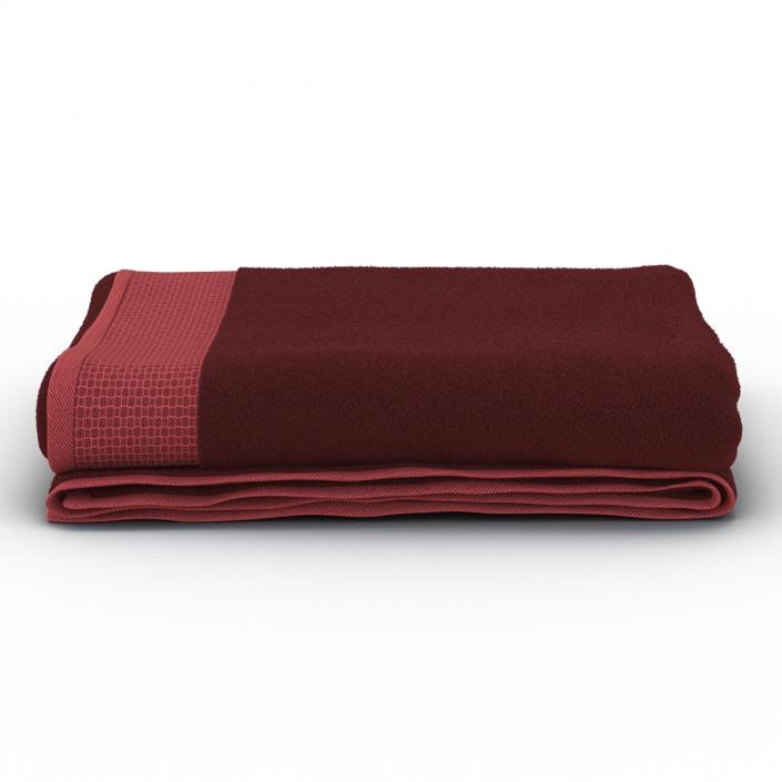 3D Towel Red with Fur model