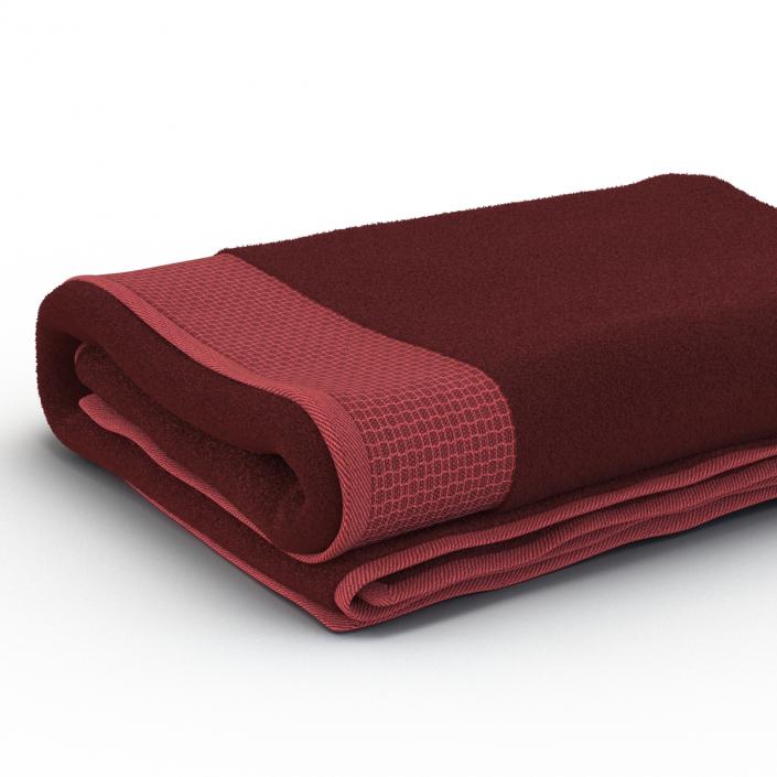 3D Towel Red with Fur model