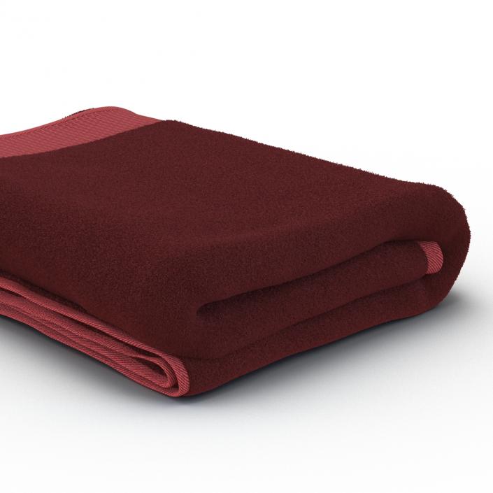 3D Towel Red with Fur model