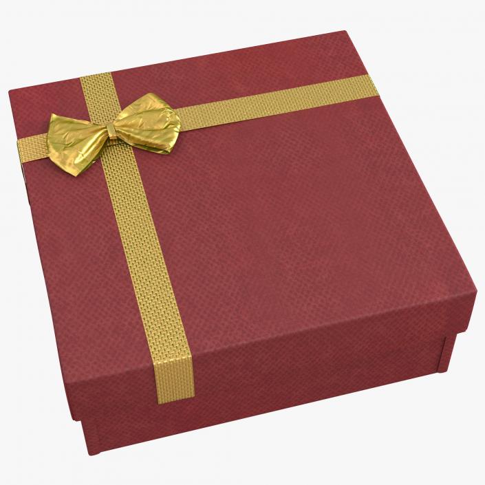 3D Giftbox 4 Red model