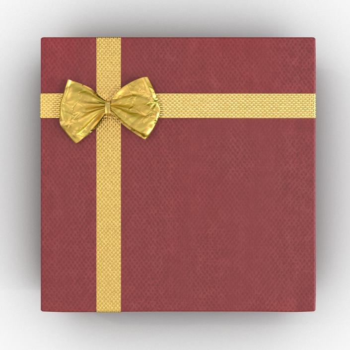 3D Giftbox 4 Red model