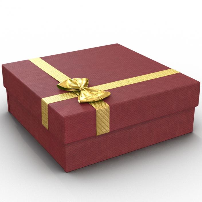 3D Giftbox 4 Red model