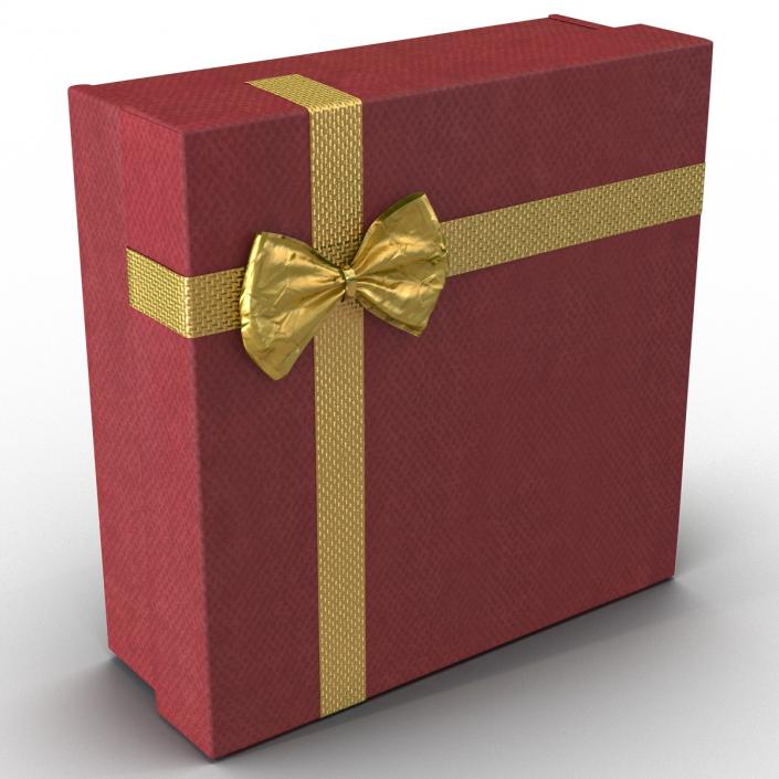 3D Giftbox 4 Red model