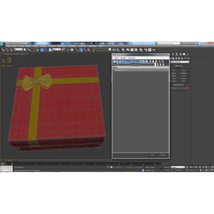 3D Giftbox 4 Red model