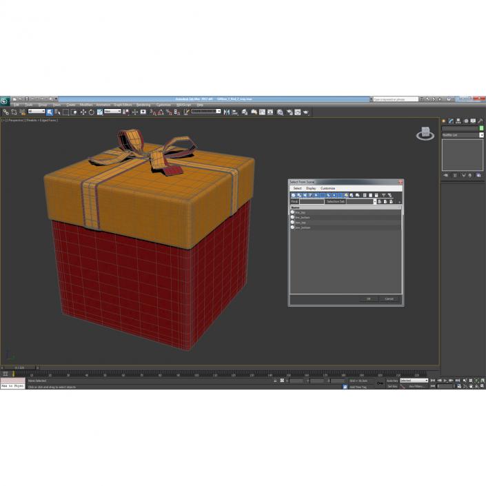 3D model Giftbox 3 Red 2