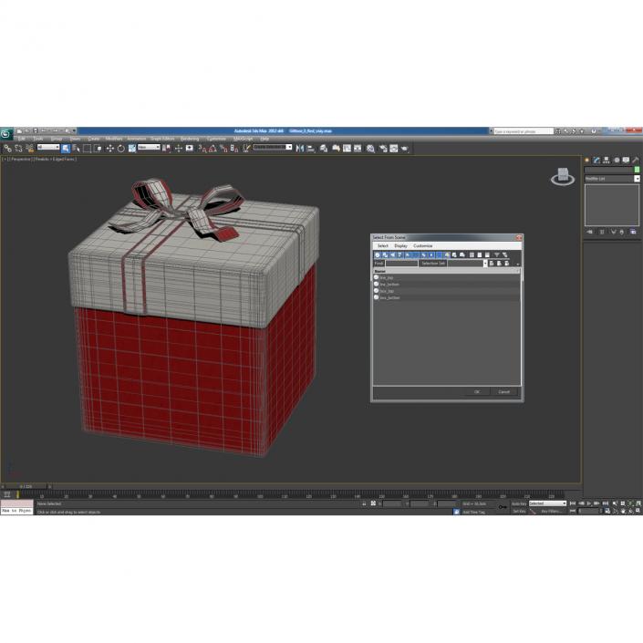 3D Giftbox 3 Red model