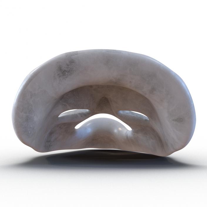 Theatre Comedy Mask White Marble 3D