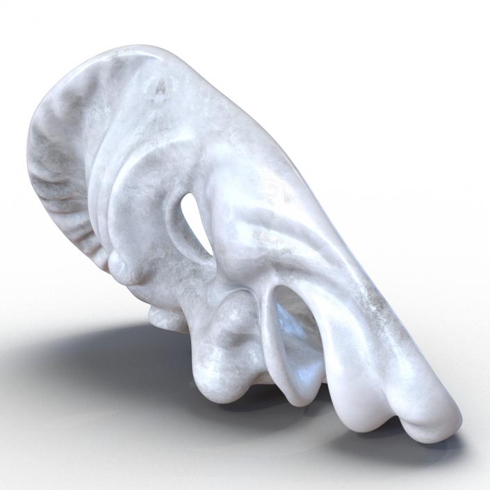 Theatre Comedy Mask White Marble 3D