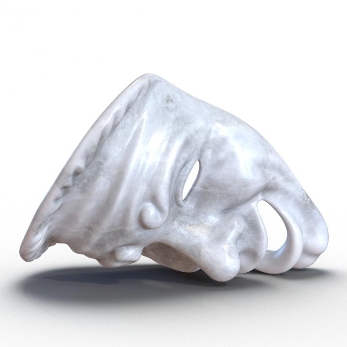 Theatre Comedy Mask White Marble 3D