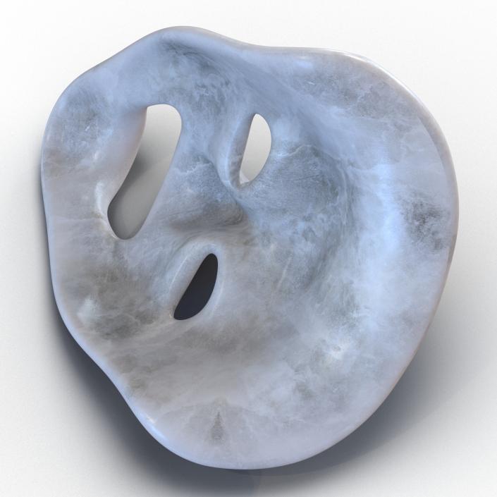 Theatre Comedy Mask White Marble 3D