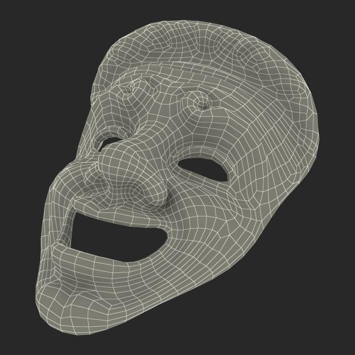 Theatre Comedy Mask White Marble 3D