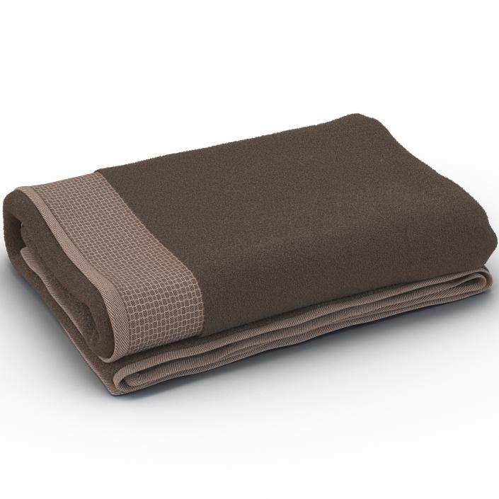 3D model Towel Brown with Fur