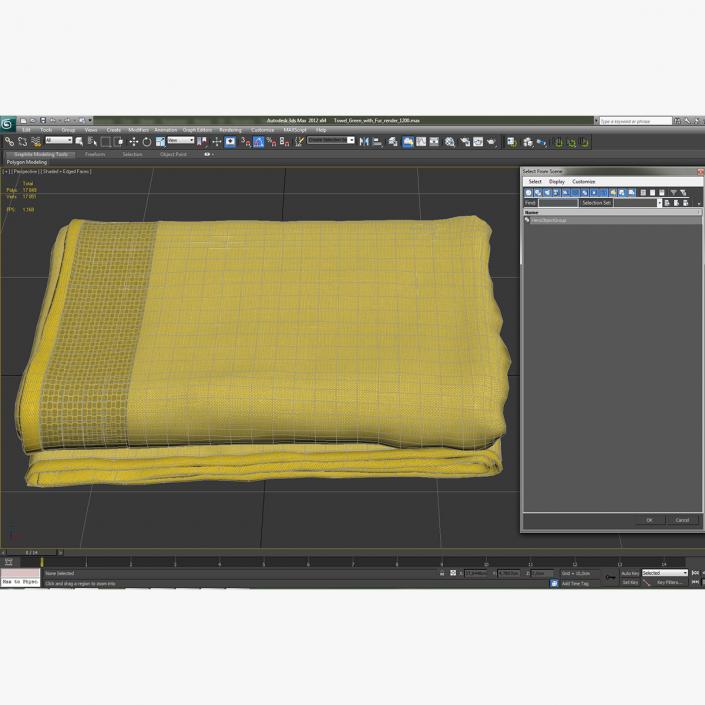 3D Towel Yellow with Fur