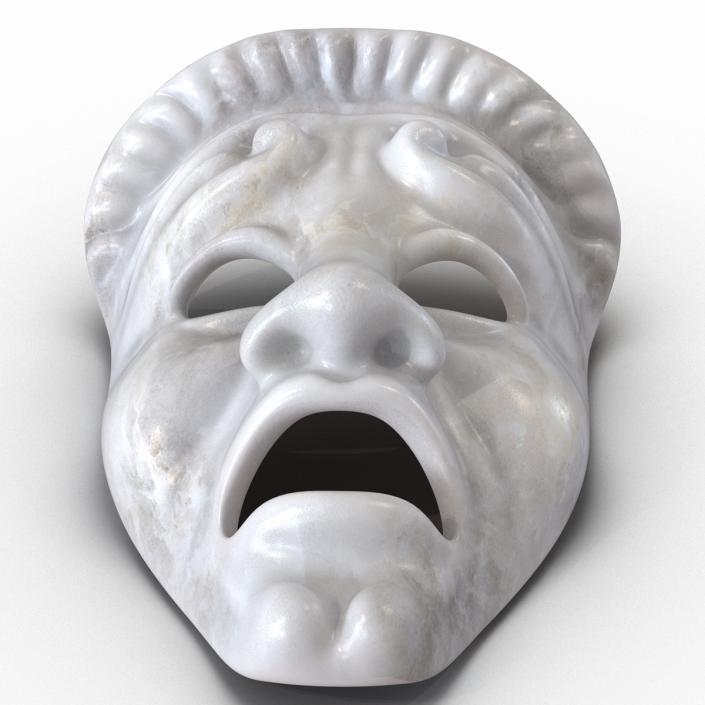 3D model Theatre Masks Set White Marble