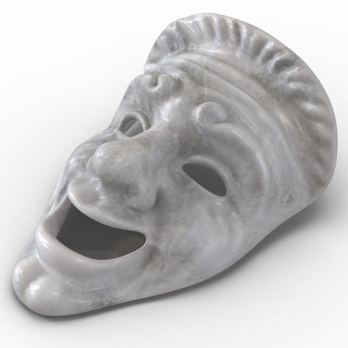 3D model Theatre Masks Set White Marble