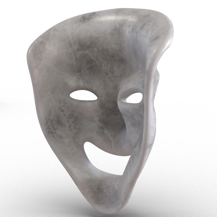 3D model Theatre Masks Set White Marble