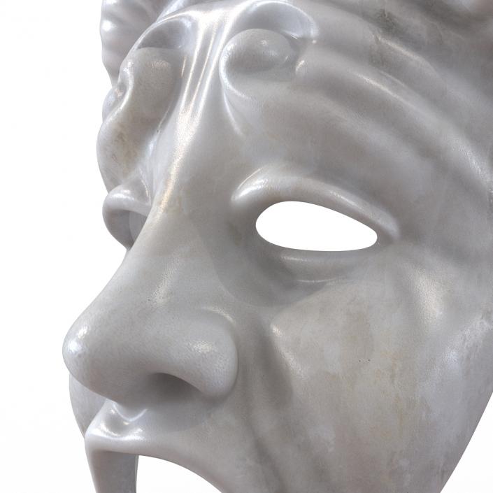 3D model Theatre Masks Set White Marble