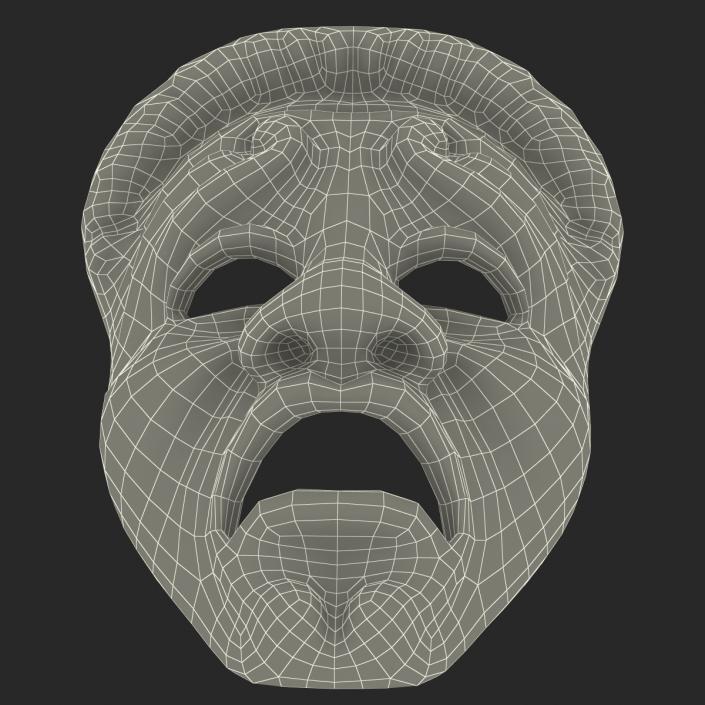 3D model Theatre Masks Set White Marble