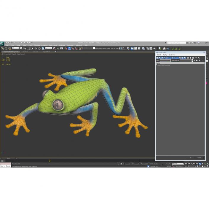 3D model Red Eyed Tree Frog Pose 2