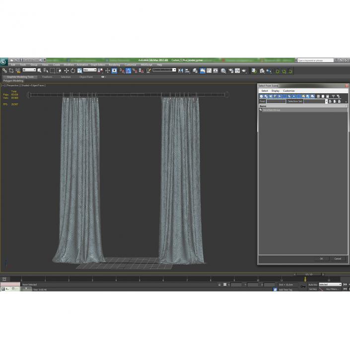 Curtain 5 Blue 3D model