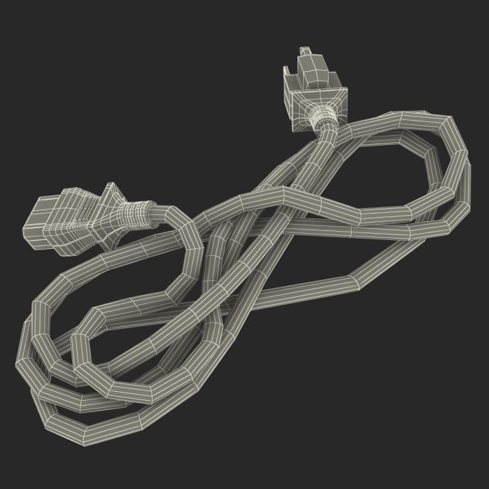 US Power Cord White 3D model