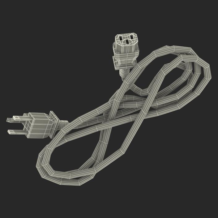 US Power Cord White 3D model