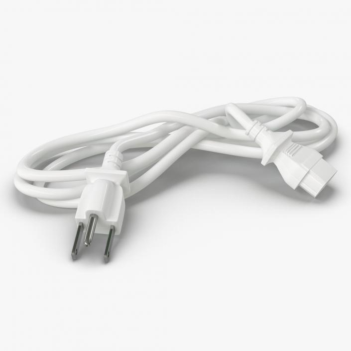 US Power Cord White 3D model