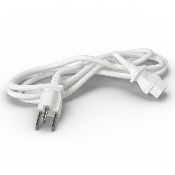 US Power Cord White 3D model