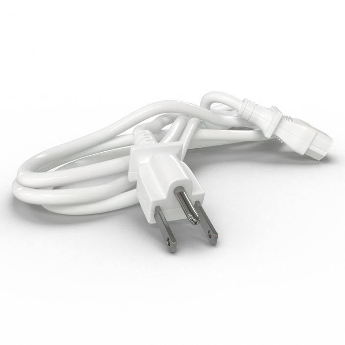 US Power Cord White 3D model