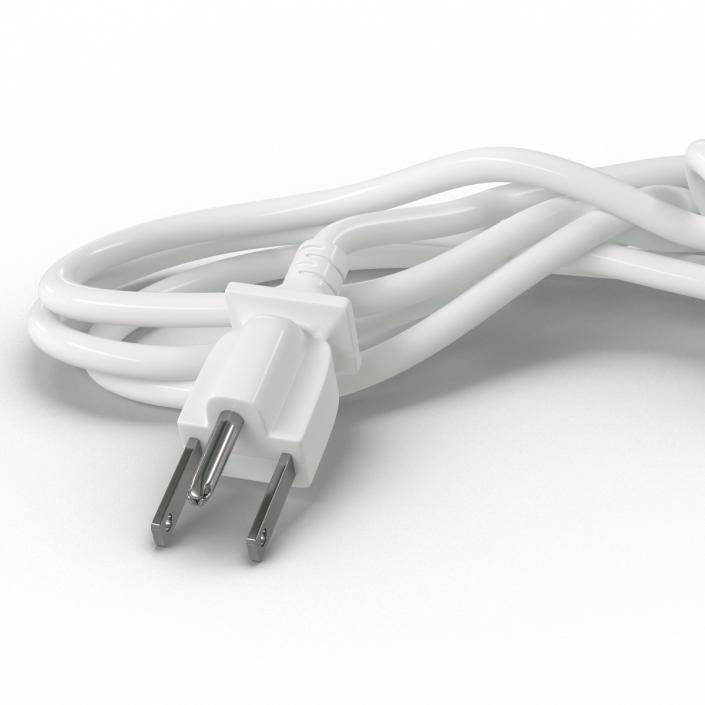 US Power Cord White 3D model