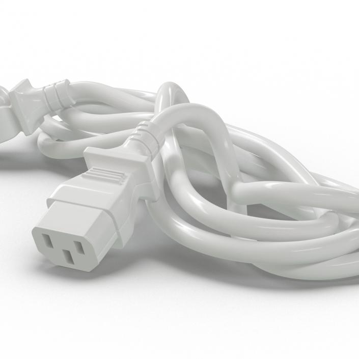 US Power Cord White 3D model