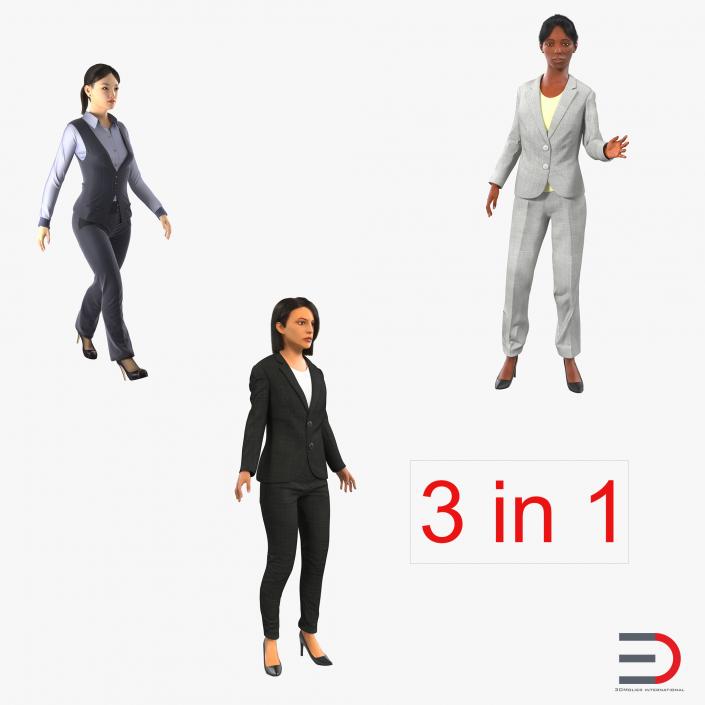 3D model Rigged Business Womans Collection 2