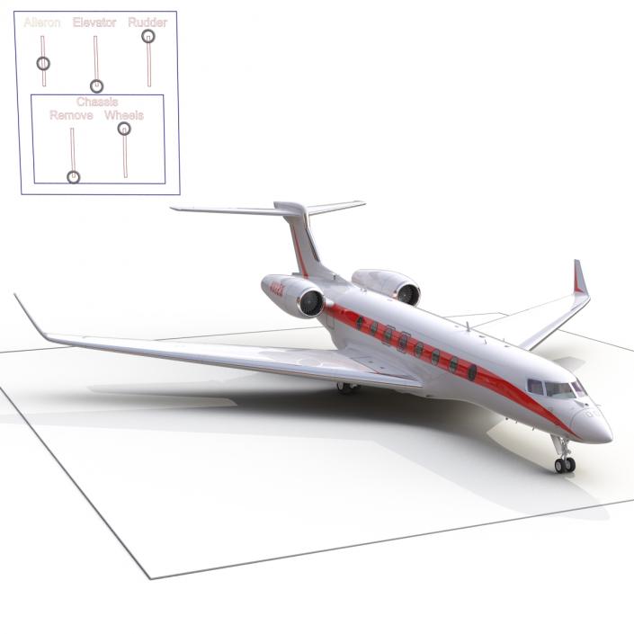 3D model Business Jet Gulfstream G650 Rigged