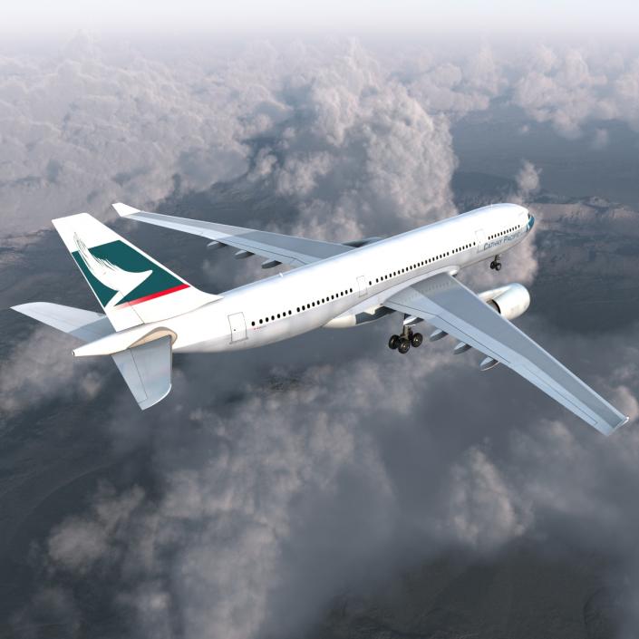 Jet Airliner Airbus A330-200 Cathay Pacfic 3D