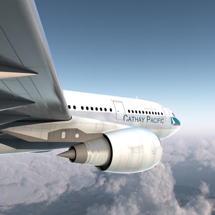 Jet Airliner Airbus A330-200 Cathay Pacfic Rigged 3D model