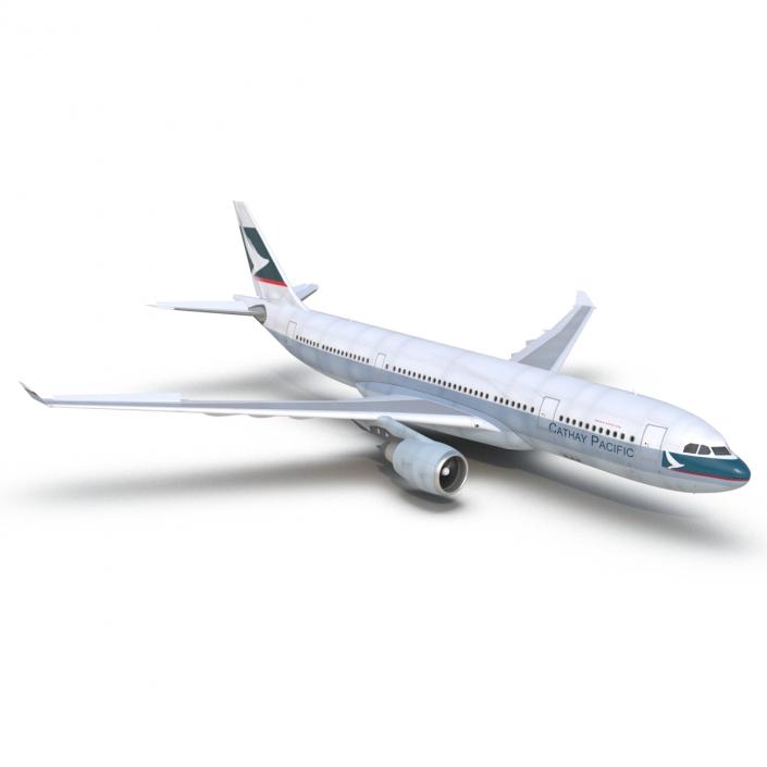 Jet Airliner Airbus A330-200 Cathay Pacfic Rigged 3D model