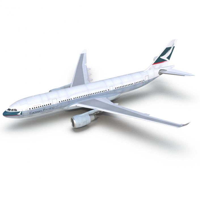 Jet Airliner Airbus A330-200 Cathay Pacfic Rigged 3D model