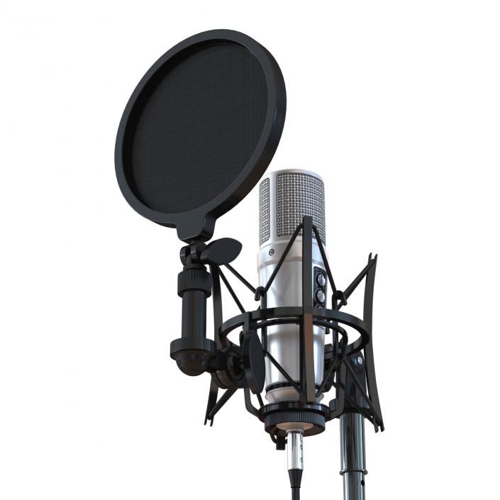 Studio Microphone and Stand 3D