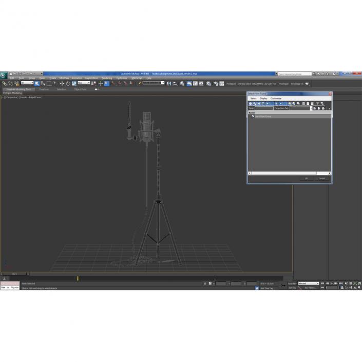 Studio Microphone and Stand 3D