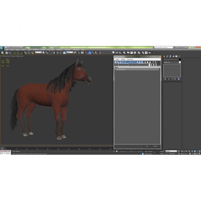 Horse with Fur 3D model