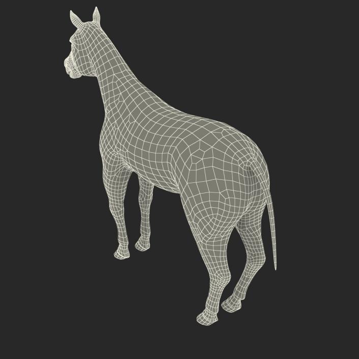 Horse with Fur 3D model