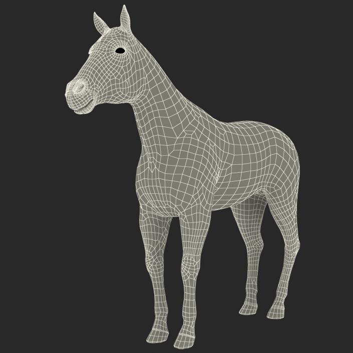 Horse with Fur 3D model