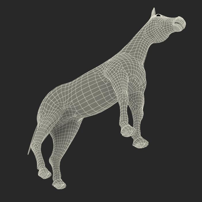 Horse with Fur 3D model