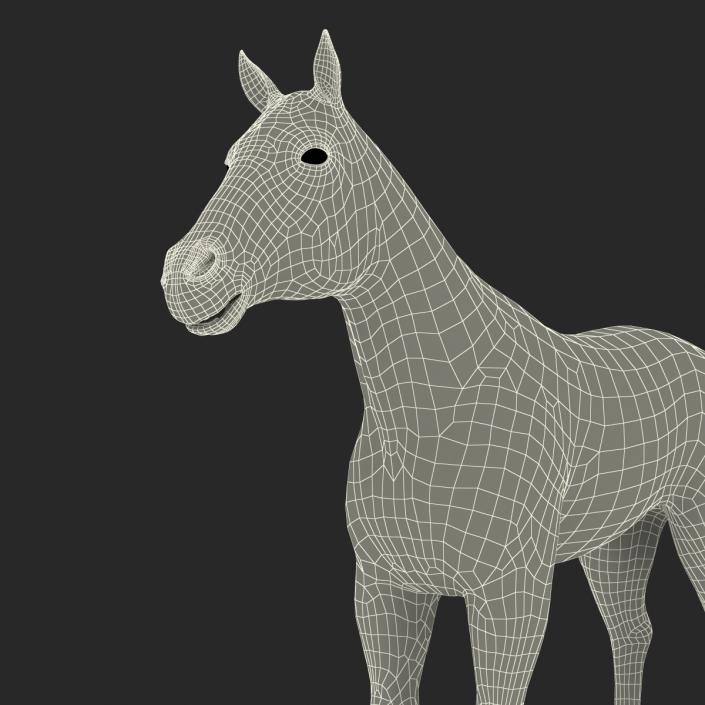 Horse with Fur 3D model